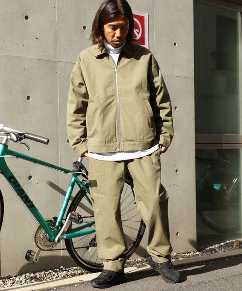 FIVE BROTHER(ファイブブラザー)の「FIVE BROTHER/ファイブブラザー HERRINGBONE ZIP WORK JACKET ジップジャケット ヘリンボーン ブルゾン(ブルゾン・メンズ・オリーブ/ホワイト・L/M)」の16枚目の写真