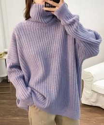 【美品】コムデギャルソン☆ハイネック　薄手　ニット　パープル 美品】コムデギャルソン☆ハイネック 薄手 ニット パープル
