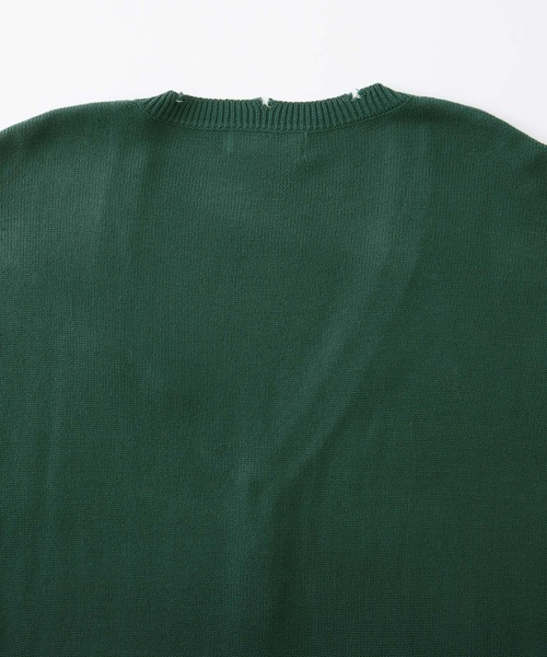 Kappa（カッパ）の「Kappa / カッパ 別注 ロゴ刺繍 ダメージニットルーズカーディガン（カーディガン/ボレロ・メンズ・ブラック/ダークグリーン/パープル/イエロー/ブルー/チャコール・M/L）」の14枚目の写真