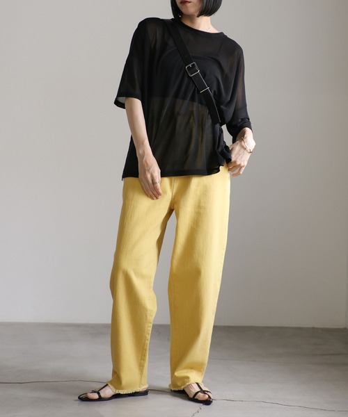 select MOCA by sayo(セレクトモカバイサヨ)の「カラーツイルテーパードパンツ(デニムパンツ・レディース・ピンク/イエロー/グリーン/パープル/ブルー・SMALL/MEDIUM)」の13枚目の写真