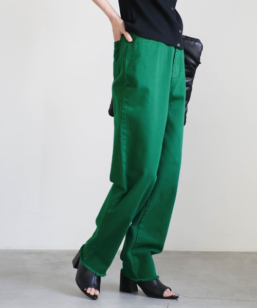 select MOCA by sayo(セレクトモカバイサヨ)の「カラーツイルテーパードパンツ(デニムパンツ・レディース・ピンク/イエロー/グリーン/パープル/ブルー・SMALL/MEDIUM)」の20枚目の写真