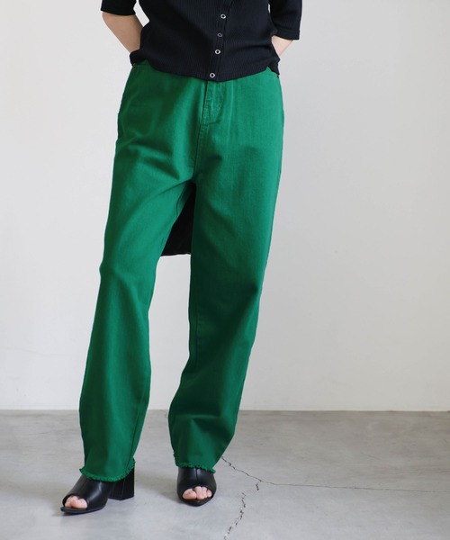 select MOCA by sayo(セレクトモカバイサヨ)の「カラーツイルテーパードパンツ(デニムパンツ・レディース・ピンク/イエロー/グリーン/パープル/ブルー・SMALL/MEDIUM)」の15枚目の写真