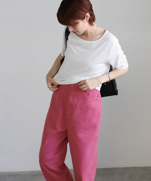 セール】カラーツイルテーパードパンツ（デニムパンツ）｜select MOCA