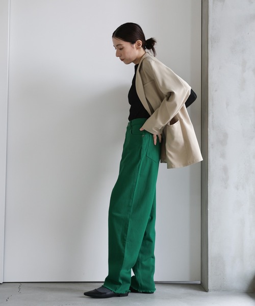 セール】カラーツイルテーパードパンツ（デニムパンツ）｜select MOCA