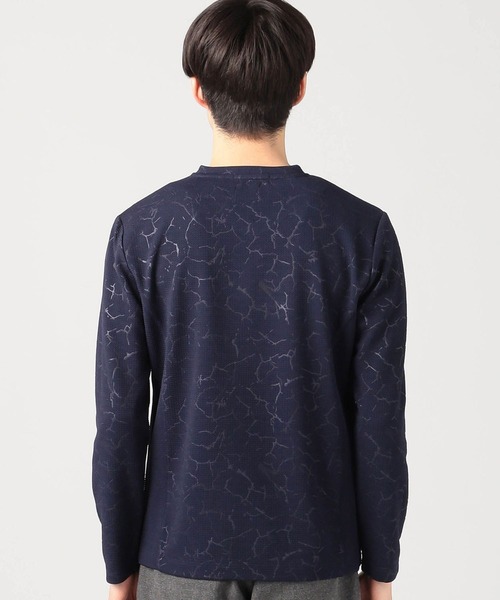 HIDEAWAYS NICOLE（ハイダウェイニコル）の「ブリスタークラックエンボスＶネック（Tシャツ/カットソー・メンズ・ブラック/ネイビー/オフホワイト・MEDIUM/LARGE/X-LARGE）」の6枚目の写真