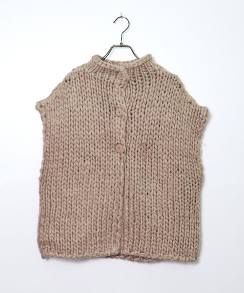 vingtrois（バントロア）の「【vingtrois】前後2WAYハンドメイドハイネックケーブルニットベストトップス（ニット/セーター・レディース・アイボリー/ベージュ・M）」の21枚目の写真