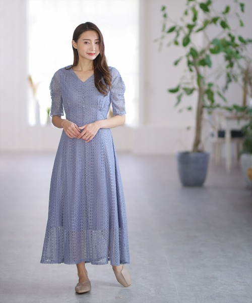 クレージュ ワンピース★ギンガムチェック クルミボタン 新品タグ付き ブルー クレージュ ワンピース☆ギンガムチェック クルミボタン 新品