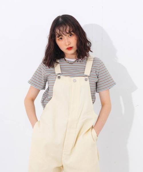 nemne store（ネンネストア）の「フロントジップワイドオーバーオール（サロペット/オーバーオール・レディース・アイボリー/パープル/カーキ・SMALL/MEDIUM）」の10枚目の写真