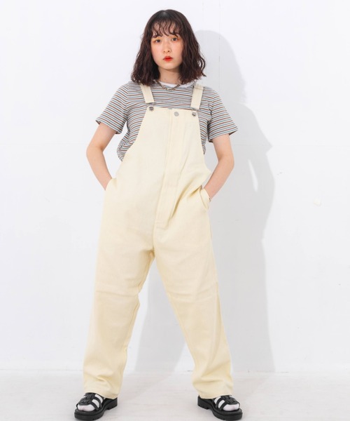 nemne store（ネンネストア）の「フロントジップワイドオーバーオール（サロペット/オーバーオール・レディース・アイボリー/パープル/カーキ・SMALL/MEDIUM）」の11枚目の写真
