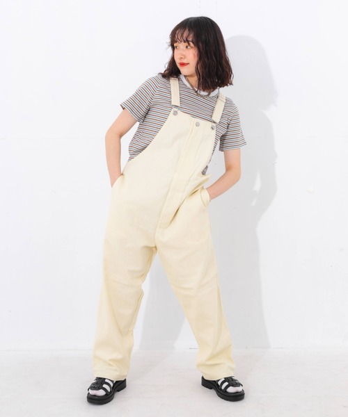 nemne store（ネンネストア）の「フロントジップワイドオーバーオール（サロペット/オーバーオール・レディース・アイボリー/パープル/カーキ・SMALL/MEDIUM）」の12枚目の写真