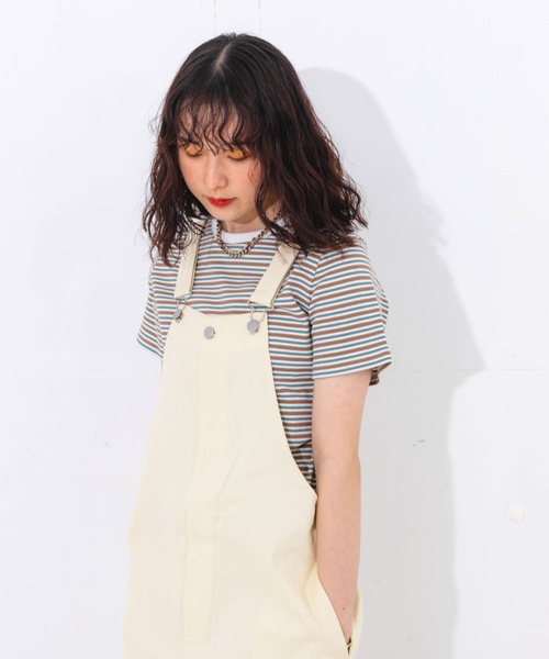 nemne store（ネンネストア）の「フロントジップワイドオーバーオール（サロペット/オーバーオール・レディース・アイボリー/パープル/カーキ・SMALL/MEDIUM）」の13枚目の写真