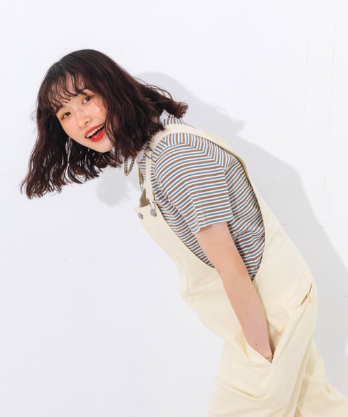 nemne store（ネンネストア）の「フロントジップワイドオーバーオール（サロペット/オーバーオール・レディース・アイボリー/パープル/カーキ・SMALL/MEDIUM）」の14枚目の写真