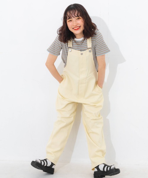 nemne store（ネンネストア）の「フロントジップワイドオーバーオール（サロペット/オーバーオール・レディース・アイボリー/パープル/カーキ・SMALL/MEDIUM）」の15枚目の写真