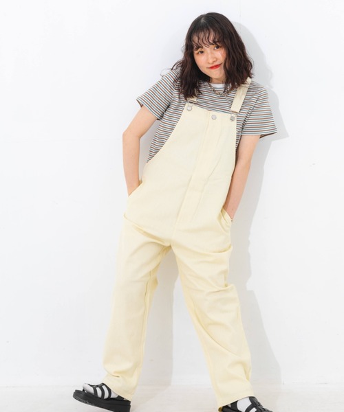 nemne store（ネンネストア）の「フロントジップワイドオーバーオール（サロペット/オーバーオール・レディース・アイボリー/パープル/カーキ・SMALL/MEDIUM）」の17枚目の写真
