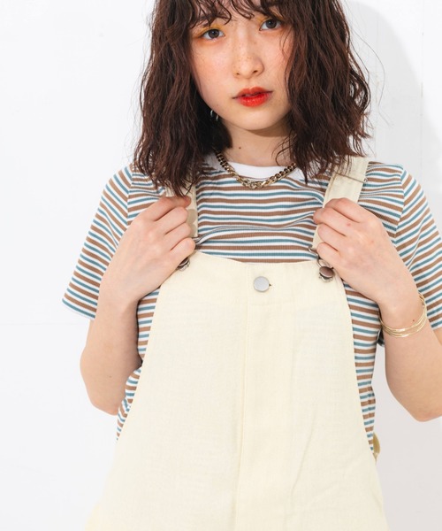 nemne store（ネンネストア）の「フロントジップワイドオーバーオール（サロペット/オーバーオール・レディース・アイボリー/パープル/カーキ・SMALL/MEDIUM）」の20枚目の写真