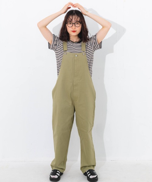 nemne store（ネンネストア）の「フロントジップワイドオーバーオール（サロペット/オーバーオール・レディース・アイボリー/パープル/カーキ・SMALL/MEDIUM）」の21枚目の写真