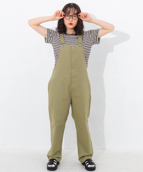 nemne store（ネンネストア）の「フロントジップワイドオーバーオール（サロペット/オーバーオール・レディース・アイボリー/パープル/カーキ・SMALL/MEDIUM）」の22枚目の写真