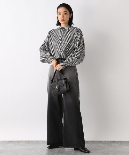 JEANASIS（ジーナシス）の「ソデタックボリュームシャツLS/265217（シャツ/ブラウス・レディース・ホワイト/ブラック/ブラック系その他・FREE）」の6枚目の写真