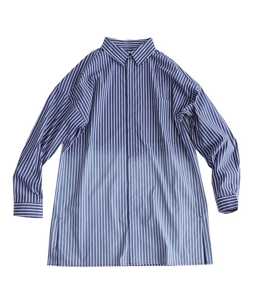 antiqua（アンティカ）の「お洒落さんが選ぶ！グラデストライプシャツ（シャツ/ブラウス・レディース・ブルー・FREE）」の12枚目の写真