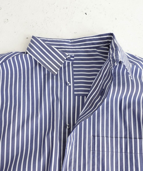 antiqua（アンティカ）の「お洒落さんが選ぶ！グラデストライプシャツ（シャツ/ブラウス・レディース・ブルー・FREE）」の15枚目の写真