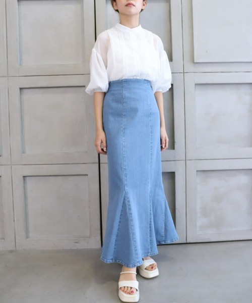 *NewArrival*エステルガーゼレース&ピンタックボリュームスリーブシャツカーデ