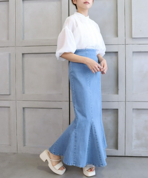 *NewArrival*エステルガーゼレース&ピンタックボリュームスリーブシャツカーデ