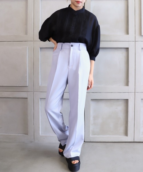 *NewArrival*エステルガーゼレース&ピンタックボリュームスリーブシャツカーデ
