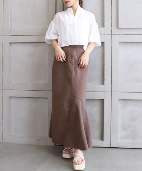 *NewArrival*エステルガーゼレース&ピンタックボリュームスリーブシャツカーデ