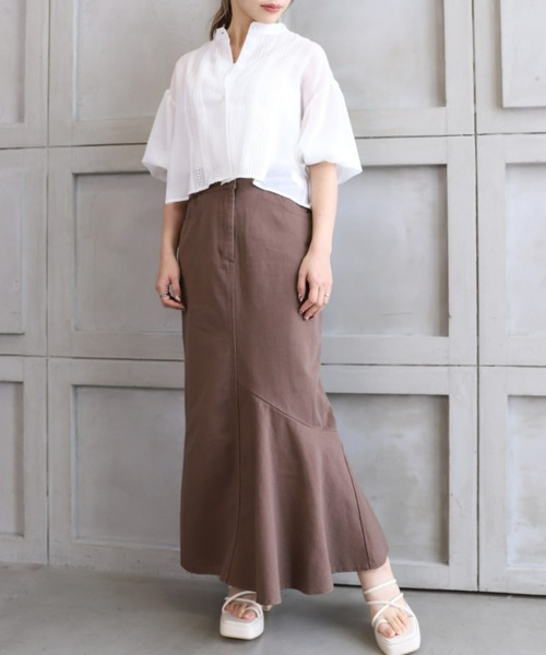 *NewArrival*エステルガーゼレース&ピンタックボリュームスリーブシャツカーデ