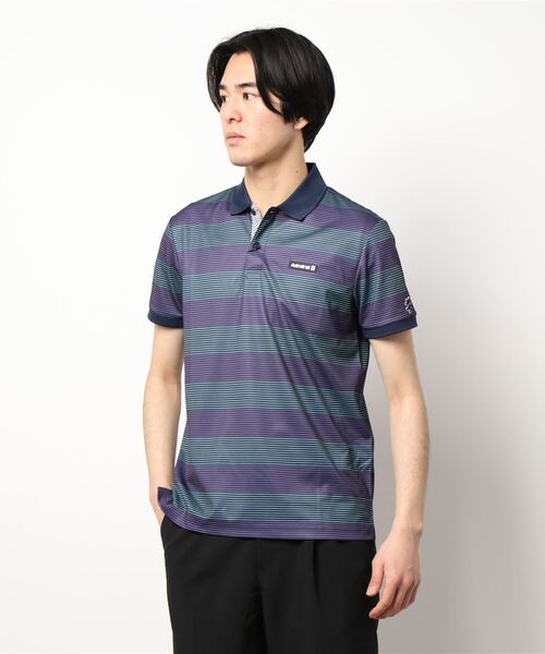 [アドミラル ゴルフ] メンズ ボーダー ポロシャツ