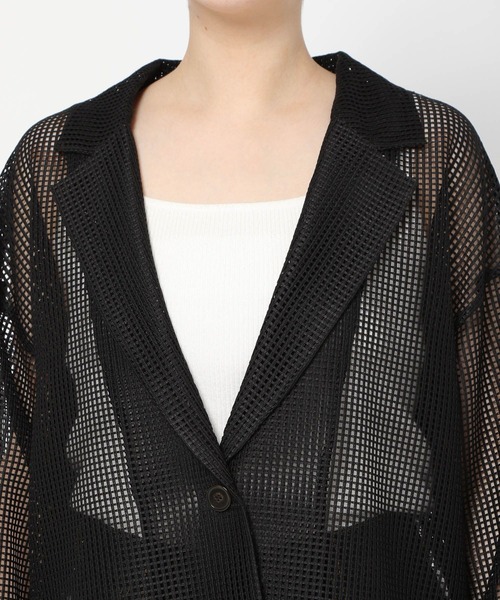 PAGEBOY(ページボーイ)の「シアーメッシュジャケット(テーラードジャケット・レディース・スカイブルー/ブラック/オフホワイト/グレイッシュベージュ/コーラル・FREE)」の18枚目の写真