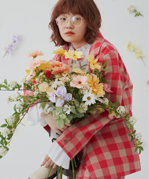 MERLOT（メルロー）の「ビッグチェックジャケット/セットアップ（テーラードジャケット・レディース・レッド/ネイビー・FREE）」の20枚目の写真