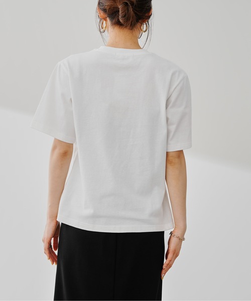 prose verse（プロズヴェール）の「フロッキープリントレタリングロゴTシャツ（Tシャツ/カットソー・レディース・ホワイト/ホワイト系その他/ホワイト系その他2/ピンク・MEDIUM）」の7枚目の写真