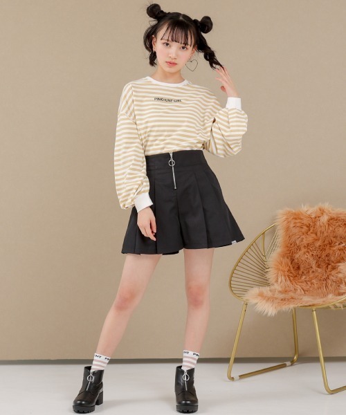 Bobon21 Kpopダブルプリーツキュロットスカート ピンク S - メルカリ
