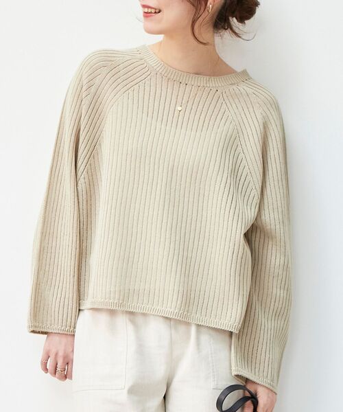 le.coeur blanc(ルクールブラン)の「バックシャンホールガーメント針抜きニット(ニット/セーター・レディース・ベージュ/モカ・38)」の9枚目の写真