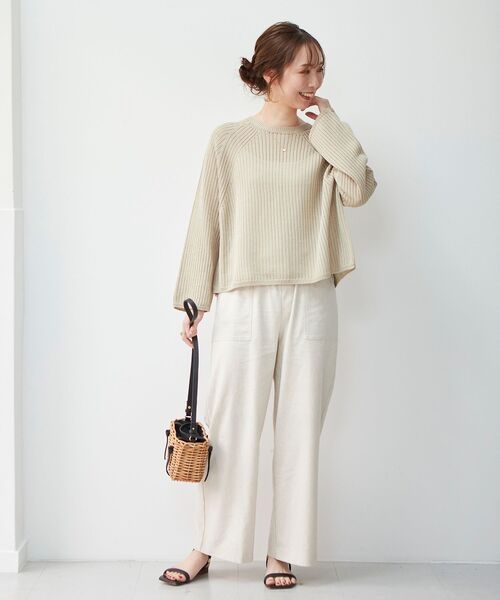 le.coeur blanc(ルクールブラン)の「バックシャンホールガーメント針抜きニット(ニット/セーター・レディース・ベージュ/モカ・38)」の16枚目の写真