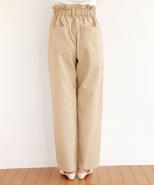 andme(アンドミー)の「コットンツイルウエストギャザーストレートパンツ(その他パンツ・レディース・ブラック/ベージュ/オフホワイト/グリーン・S/M/L)」の18枚目の写真