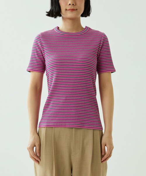 FREAK'S STORE（フリークスストア）の「カラフルマルチボーダーミニTシャツ（Tシャツ/カットソー・レディース・ピンク/ブルー/グリーン・ﾌﾘ-）」の10枚目の写真