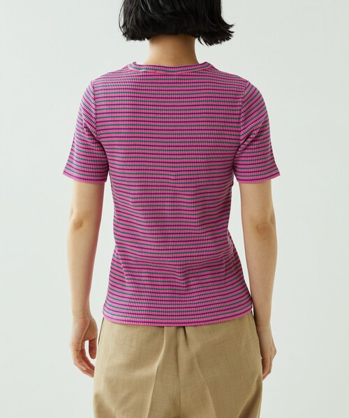 FREAK'S STORE（フリークスストア）の「カラフルマルチボーダーミニTシャツ（Tシャツ/カットソー・レディース・ピンク/ブルー/グリーン・ﾌﾘ-）」の12枚目の写真