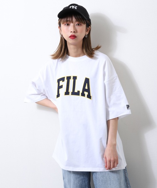 セール Fila ストリートカレッジロゴ半袖オーバーサイズtシャツ ユニセックス Tシャツ カットソー Fila フィラ のファッション通販 Zozotown