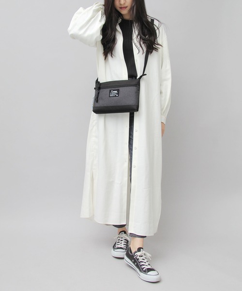 moz（モズ）の「リフレクトチャーム付き メランジコンビ素材 サコッシュバッグ（ショルダーバッグ・レディース・ブラック・FREE）」の18枚目の写真