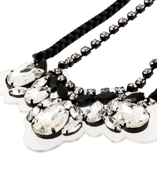 ROSE BUD（ローズバッド）の「(LL ACCESSORIES) 3JN1008 JEWEL NECKLACE[結婚式＆パーティー]（ネックレス・レディース・ブラック/シルバー・ONE SIZE）」の5枚目の写真