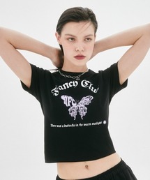 FANCY CLUB | 韓国ブランド NASTY FANCY CLUB ナスティファンシークラブ PAVILION STANDARD TEE 蝶モチーフ ロゴ グラフィック 韓国 半袖 Tシャツ 韓国ファッション(Tシャツ/カットソー)