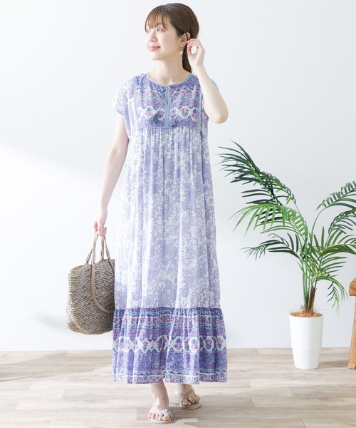 JOURNAL STANDARD リネンレーヨンエスニックプリントワンピース URBAN RESEARCH Sonny Label（アーバンリサーチサニーレーベル