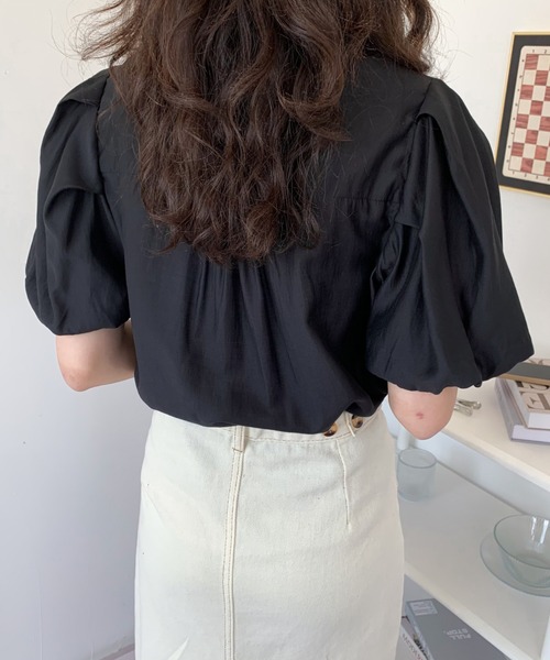 ABITOKYO（アビトーキョー）の「パフスリーブタックシャツブラウス（シャツ/ブラウス・レディース・ホワイト/ブラック/パープル・S/M）」の14枚目の写真