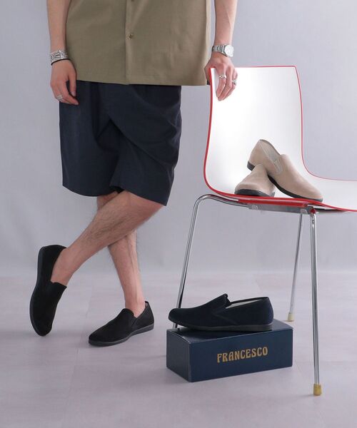 FRANCESCO（フランチェスコ）の「*【SHIPS別注】FRANCESCO: フェイクスエード スリッポン（スリッポン・メンズ・ブラック/ベージュ/ネイビー・40/41/42/43）」の5枚目の写真