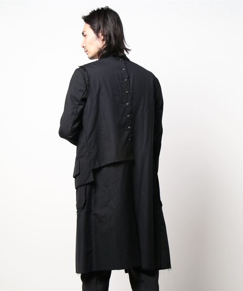 nude:masahiko maruyama（ヌードマサヒコマルヤマ）の「nude:masahiko maruyama/Patch Long Jkt w/Half Vt（ステンカラーコート・メンズ・ブラック・1）」の7枚目の写真