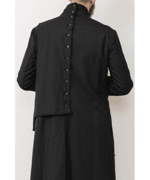 nude:masahiko maruyama（ヌードマサヒコマルヤマ）の「nude:masahiko maruyama/Patch Long Jkt w/Half Vt（ステンカラーコート・メンズ・ブラック・1）」の4枚目の写真