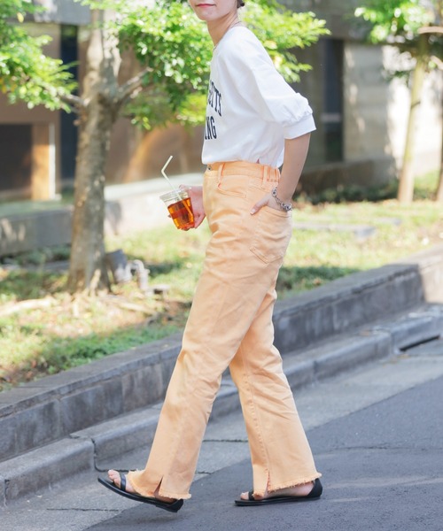 CIAOPANIC TYPY(チャオパニックティピー)の「【ZOZOTOWN限定】USAコットンカレッジプリントボリュームスリーブTee(Tシャツ/カットソー・レディース・チャコールグレー/ピンク/ホワイト/ベージュ/グリーン・ONE SIZE)」の14枚目の写真