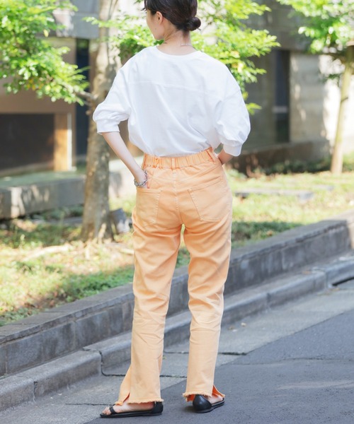 CIAOPANIC TYPY(チャオパニックティピー)の「【ZOZOTOWN限定】USAコットンカレッジプリントボリュームスリーブTee(Tシャツ/カットソー・レディース・チャコールグレー/ピンク/ホワイト/ベージュ/グリーン・ONE SIZE)」の15枚目の写真